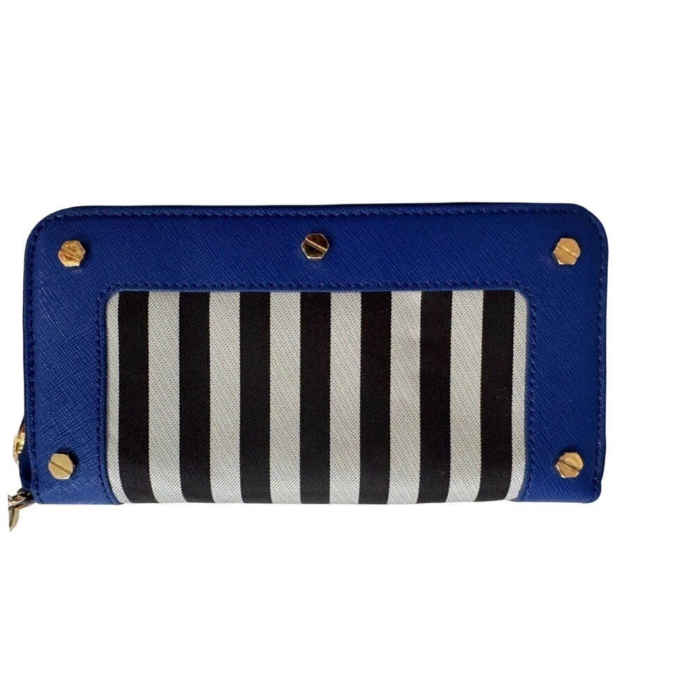 Henri Bendel Birthday Bash West 57 Centennial Stripe RARE wristlet blue NEW